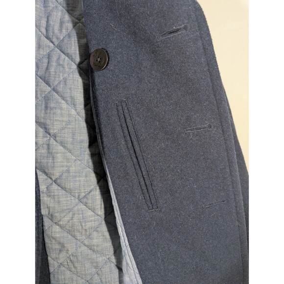 GAP Mens Navy Heather Wool Blend Peacoat Jacket Sz S Preppy Countryside Nautical - Picture 5 of 9